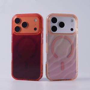 เคสโทรศัพท์แม่เหล็กแฟชั่นลายคลื่นน้ำไล่ระดับสีสำหรับ iPhone 17 13 14 15 16 PRO MAX ฝาครอบป้องกันการชาร์จแบบไร้สาย - Product Image 3