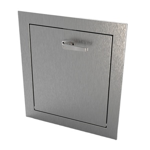Bac de collecte des déchets résidentiels en acier inoxydable SS304 pour appartements, avec poignée en L, Australie, 435*435, porte d'entrée pour bac à déchets - Product Image 1