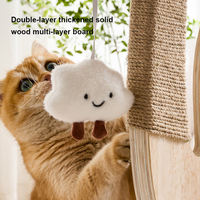 Kaktusförmiger Katzenbaum Luxuriöser Mehrstufiger Katzenturm mit Weichen Plüschkissen Robuster Massivholz-Kratzbaum für Mehrkatzen-Haushalte