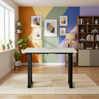 Bureau assis-debout électrique à quatre pieds D-6DU2, double moteur, hauteur réglable en 2 étapes, station de travail avec mémoire, pour la maison et le bureau