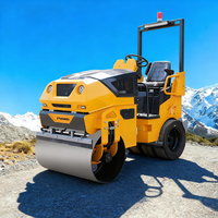 Compacteur combiné de 1500 kg avec tambour lisse vibrant et pneus pneumatiques