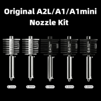Kit Hotend Bamboo A1 Rakitan Hotend Asli dengan Nosel Baja Keras 0.2/0.4/0.6/0.8mm untuk Bagian Printer 3D A2L A1 Mini