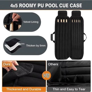 Fábrica con Certificación BSCI Vende Estuche Impermeable para Taco de Billar, 3 Butts, 4 Shadts, Resistente al Desgaste, para 1/2 Taco de Snooker o Billar - Product Image 2