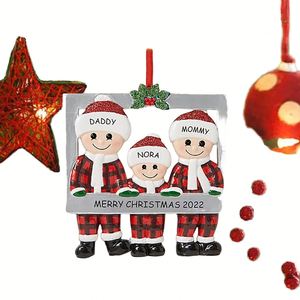 Adorno Colgante Navideño de Resina para Familia, Decoración Interior para el Hogar, Figura Colgante de Navidad y Año Nuevo para Árbol y Pared - Product Image 1