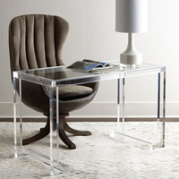 Bureau d'écriture de bureau moderne transparent personnalisé, table d'étude en acrylique transparente pour adultes, bureau d'ordinateur pour usage domestique