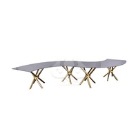 Base de table à manger extensible en acier inoxydable de forme serpentine moderne pour tables de mariage, meubles de salle à manger