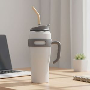 40 OZ Adventure Stainless Steel Tumbler <b>with</b> Handle <b>Straw</b> Double Wall Vacuum Metal Travel Coffee Mug 40oz Tumbler <b>with</b> Handle - Product Image 5