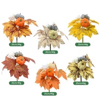 Meilleures ventes : Fleurs artificielles en soie, mini citrouilles et feuilles d'érable réalistes d'automne, style européen-américain, pour usage intérieur, maison et mariage
