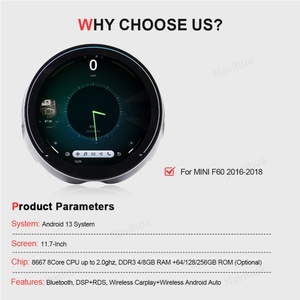 Navihua - Radio para Auto Android con Pantalla Táctil Redonda de 11.7 Pulgadas, Navegación GPS, Unidad Multimedia con Carplay para BMW MINI F60 2016 2018 - Product Image 3