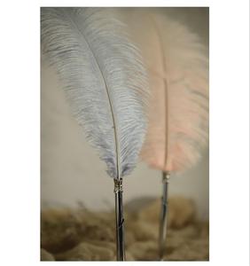 Offre Spéciale rétro <span class=keywords><strong>Vintage</strong></span> sélectionné luxe véritable <span class=keywords><strong>plume</strong></span> d'autruche <span class=keywords><strong>stylo</strong></span> à bille en métal mariage événement signature décoratif <span class=keywords><strong>plume</strong></span> Dip stylos - Product Image 2