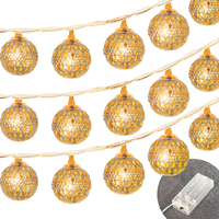 Guirlande lumineuse LED marocaine à piles, 3 mètres, pour fêtes, Noël, porche, patio, mariage, décoration