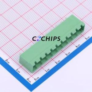 DB2EVC-5.0-10P-GN Plug-in Terminal Block Through hole,P=5mm Connector Board-to-Board / Socket - Closed 1x10P 5mm Green - Product Image 1