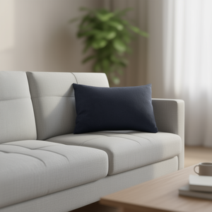 Cuscino e Poggiatesta Rinfrescante in Velluto Blu Scuro Antelina 40x60 Cojin Ice Point - Product Image 2