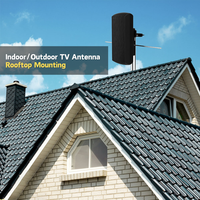 Antenne TV numérique HD longue portée Antop pour extérieur et intérieur avec gain de 27 dB et VHF amélioré pour la réception des chaînes de télévision locales