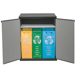 Armario de 2 Puertas Gris 68x39.5x85 Cm con Estantes, Cerradura y Tiradores, Montaje sin Tornillos - Product Image 4