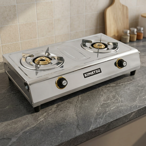 Table de cuisson à gaz double brûleur en acier inoxydable B2 110 GPL, allumage automatique, hauteur 30-90 mm, installation sur table, garantie 1 an, usage domestique - Product Image 3