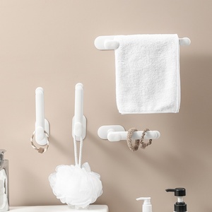 Creative New Adhesive Rack Without Drilling Holes Plastic <b>Bag</b> <b>Holder</b> Self Adhesive Bathroom Hand Towel <b>Holder</b> Ring - Product Image 3