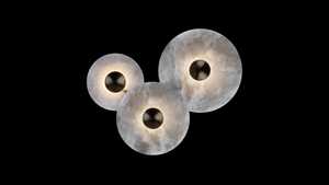 Venta al por mayor moderno redondo mármol Led luces minimalista interior Art Deco latón español alabastro piedra lámpara de techo lámpara colgante - Product Image 3