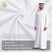 Kain Jas Putih Formal untuk Grosir dengan Tekstur Mikrofiber dan Lebar 57-58 Inci untuk Thobe Pria Arab dan Pakaian Pria