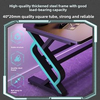 Escritorio de Computadora de Madera, Estilo Simple, para Juegos, Deportes Electrónicos, Estudio en Casa, Escritorio de Escritura, Mesa con Textura de Fibra