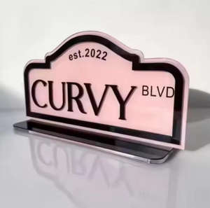 Panneau de table rose Instagram Facebook personnalisé, miroir en acrylique doré, panneau d'entreprise <span class=keywords><strong>Twitter</strong></span> YouTube, panneau en acrylique personnalisé - Product Image 1