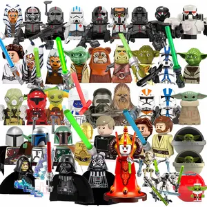 5000 pièces + film chaud SW Space Wars Dark Vador Ashoka général Grievous Boba Fett Mini briques bloc de construction Figure jouets pour enfants