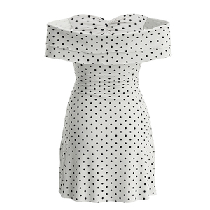 Viviblook Y26DS107 Robe d'été pour femmes Nouvelle robe moulante à pois sexy à épaules dénudées pour femmes - Product Image 5