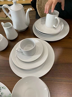 Vente en gros d'usine Vaisselle Ensemble de table à dîner en porcelaine Ensembles de vaisselle en céramique blanche pour fête ronde