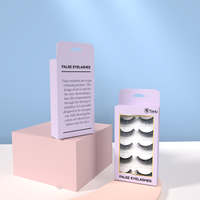 Boîte d'ensemble de faux cils de beauté estampage en or Boîte suspendue d'emballage de faux cils avec impression numérique logo personnalisé en gros