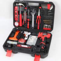 Kit d'outils de bricolage électrique sans fil Kafuwell P3028A 122 pièces 12V avec perceuse, pistolet à colle et grattoir