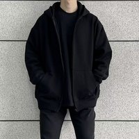 Sweat à capuche imprimé bouffant unisexe 100% en coton personnalisé Streetwear d'hiver surdimensionné de style Hip Hop zippé avec logo à l'avant