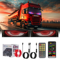 16*64 2 PCS Control Remoto DIY LED Ojos de Diablo Animados por App para Parabrisas de Coche, Luz Indicadora Brillante para Coches y Camiones
