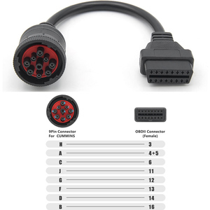 क्यूमी J1939 9-पिन डीजल ओड 2 महिला कनेक्टर ट्रक डायग्नोस्टिक केबल उपकरण पुराने वाहनों तांबे 12v/24v 1 वर्ष की वारंटी - Product Image 1