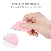 Alat Cukur Alis Mini Portabel dengan Pegangan Jari, Pencukur Wajah, Alat Dermaplaning untuk Wanita, Set Pemangkas Alis Kecil dan Ringkas untuk Perjalanan