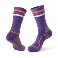 Chaussettes de sport rembourrées avec logo personnalisé, impression en laine mérinos, chaussettes hautes pour la randonnée, le ski, la course à pied pour hommes et femmes
