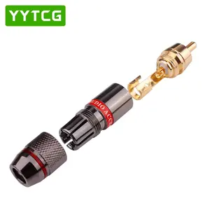 YYTCG High End Gold Plated Audio Connector Metal RCA Plug For Speaker Audio Cable Connector