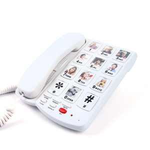 Téléphone à gros clavier avec 10 touches de mémoire et un numéroteur, téléphone à gros boutons avec photos pour <span class=keywords><strong>personnes</strong></span> âgées - Product Image 3