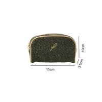 Ensemble de 3 trousses de maquillage vert olive pailletées, pochette de rangement cosmétique portable, trousse de toilette de luxe brodée