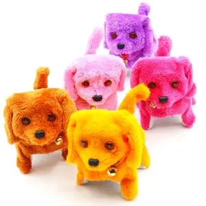 Wholesale Stuffed Animal Electric Dog Puppy Can Move Forward or Backward Wear a Skirt with Glasses Plush Toys Children's Toys Po