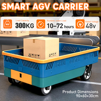 Robot d'entrepôt intelligent, chariot porte-conteneurs 300 kg avec trois modes d'opération (UWB/à distance/QR), AGV à profil bas pour une flexibilité accrue