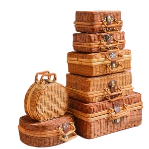 Rattan Bags Bag BOOMJOY Biodegradable Material Rattan Suitcase Women Bags Handbag Storage Box Straw Bag