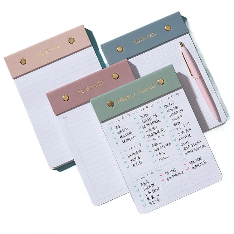 Hot Koop Pu Memo Pad Notepad Planner Nieuwe Ontwerp Te Doen Lijst Fancy Custom Memo Notitie Schrijven Pad Afdrukken Notepad