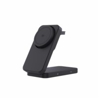 Support de charge sans fil pliable 3 en 1 avec ventilateur de refroidissement, chargeur de bureau et de voyage pour iPhone, AirPods, Apple et Samsung Watch S9