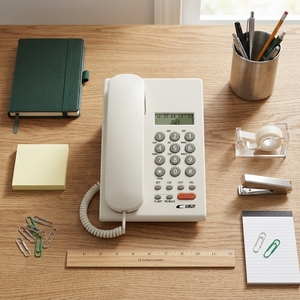 Téléphone fixe d'hôtel avec logo personnalisé, haute qualité, boutons bicolores injectés, sans batterie, téléphone filaire de bureau ou mural - Product Image 2