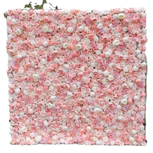 hot-selling wedding 3d decor light pink artificial flowers wall