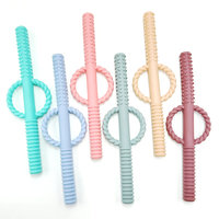 Yuye Tubes de dentition souples en silicone pour bébés, sans BPA, tubes creux en silicone pour la dentition, pailles de dentition à mâcher pour enfants et bébés