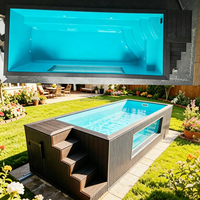 Piscine enterrée en FRP de luxe sur mesure, grande piscine familiale en fibre de verre pour jardin extérieur, SPA souterrain