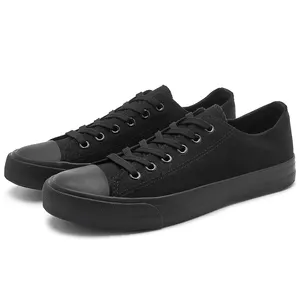Женские холщовые кроссовки, низкие кеды, Повседневная модная обувь, черный цвет, склад в США