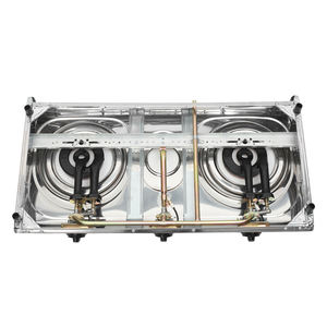 Cuisinière à <span class=keywords><strong>gaz</strong></span> portable 3 brûleurs en acier inoxydable de haute qualité avec têtes de brûleur en fonte pour usage domestique et en camping-car, idéale pour le marché du Moyen-Orient - Product Image 4