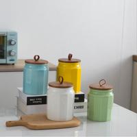 Pot de rangement en céramique de style moderne pour le café, le sucre, le thé, les condiments, la maison, la couleur personnalisée, la vente en gros de bocaux à biscuits
